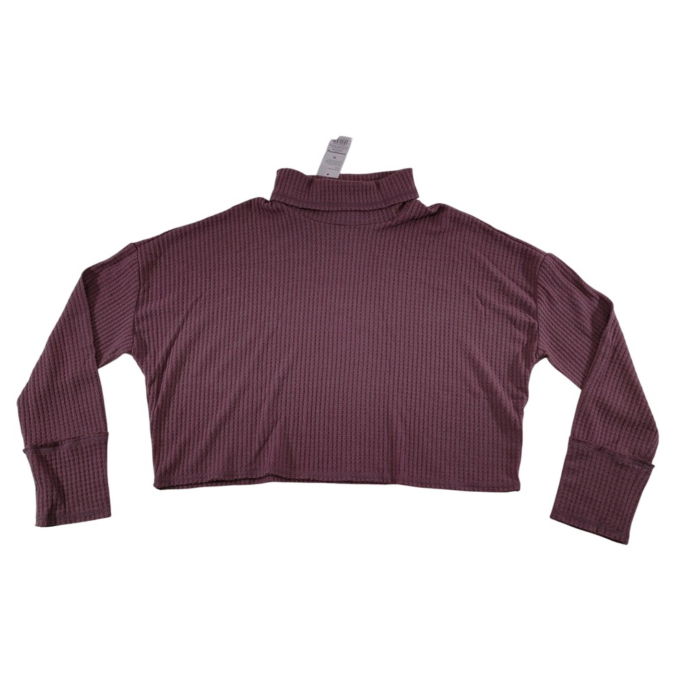 Wild Fable Womens XL Cropped Waffle Knit Turtleneck Sweater‎ Dusty Rose